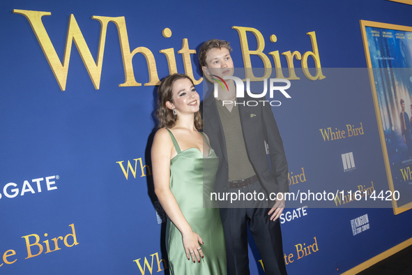 Ariella Glaser and Orlando Schwerdt attend the Lionsgate's ''White Bird'' New York screening at DGA Theater in New York, USA, on September 2...