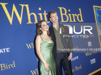 Ariella Glaser and Orlando Schwerdt attend the Lionsgate's ''White Bird'' New York screening at DGA Theater in New York, USA, on September 2...