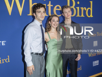 Bryce Gheisar, Ariella Glaser, and Orlando Schwerdt attend the Lionsgate's ''White Bird'' New York screening at DGA Theater in New York, New...