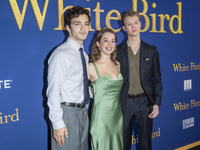 Bryce Gheisar, Ariella Glaser, and Orlando Schwerdt attend the Lionsgate's ''White Bird'' New York screening at DGA Theater in New York, New...