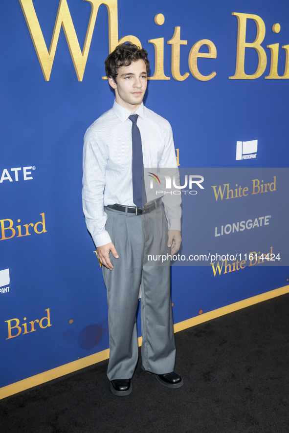 Bryce Gheisar attends the Lionsgate's ''White Bird'' New York screening at DGA Theater in New York, USA, on September 26, 2024. 