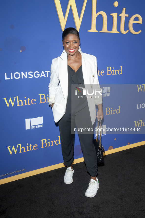 Montego Glover attends the Lionsgate's ''White Bird'' New York screening at DGA Theater in New York, USA, on September 26, 2024. 