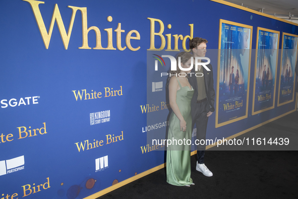 Ariella Glaser and Orlando Schwerdt attend the Lionsgate's ''White Bird'' New York screening at DGA Theater in New York, USA, on September 2...