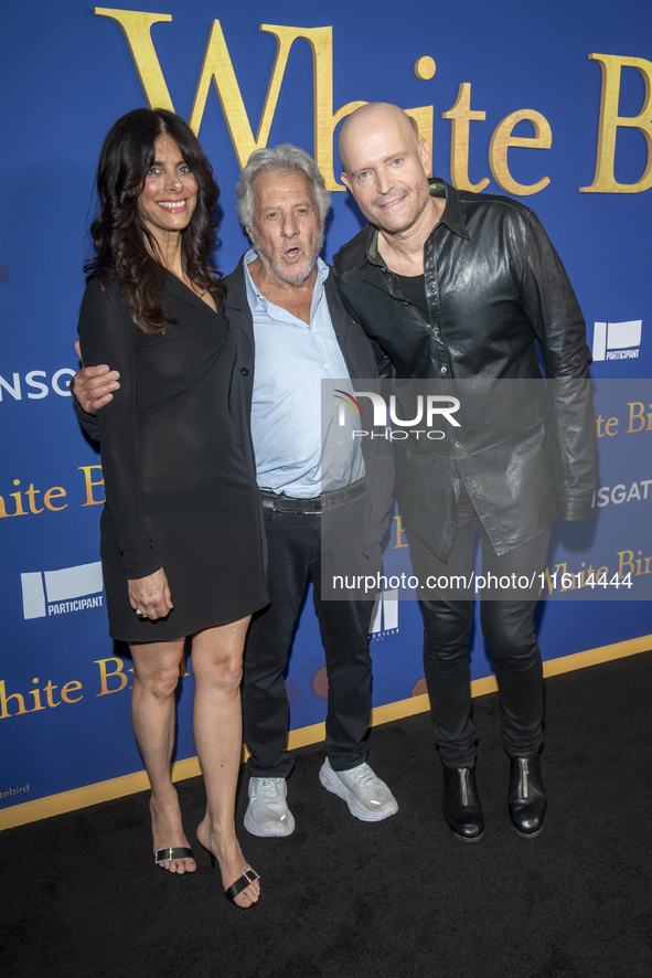 Renee Wolfe, Dustin Hoffman, and Marc Forster attend the Lionsgate's ''White Bird'' New York screening at DGA Theater in New York, USA, on S...