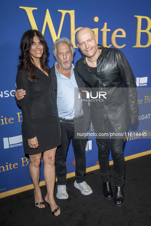 Renee Wolfe, Dustin Hoffman, and Marc Forster attend the Lionsgate's ''White Bird'' New York screening at DGA Theater in New York, USA, on S...