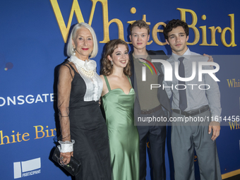 Lionsgate's ''White Bird'' New York Screening. In New York, USA, on September 26, 2024: (L-R) Helen Mirren, Ariella Glaser, Bryce Gheisar, a...