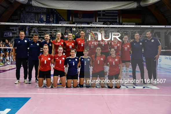 Olympiacos Athens during the International Trophy ''Una squadra per un sorriso'' match between Reale Mutua Fenera Chieri '76 and Olympiacos...