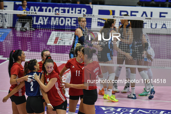 A general view of the International Trophy ''Una squadra per un sorriso'' match between Reale Mutua Fenera Chieri '76 and Olympiacos Athens...