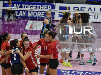 A general view of the International Trophy ''Una squadra per un sorriso'' match between Reale Mutua Fenera Chieri '76 and Olympiacos Athens...