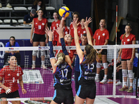 Yasmine Abderrahim of Olympiacos Athens is in action during the International Trophy ''Una squadra per un sorriso'' match between Reale Mutu...