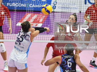 Ilaria Spirito of Chieri '76 is in action during the International Trophy ''Una squadra per un sorriso'' match between Reale Mutua Fenera Ch...