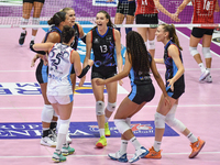 Reale Mutua Fenera Chieri '76 celebrates scoring during the International Trophy ''Una squadra per un sorriso'' match between Reale Mutua Fe...