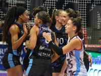 Reale Mutua Fenera Chieri '76 celebrates scoring during the International Trophy ''Una squadra per un sorriso'' match between Reale Mutua Fe...