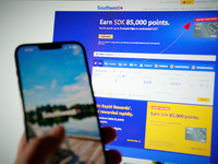 The Southwest Airlines app is seen on a mobile device in this photo illustration taken in Warsaw, Poland on 27 September, 2024. Southwest Ai...