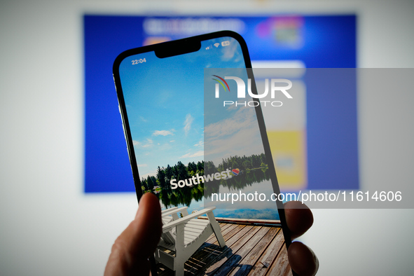 The Southwest Airlines app is seen on a mobile device in this photo illustration taken in Warsaw, Poland on 27 September, 2024. Southwest Ai...