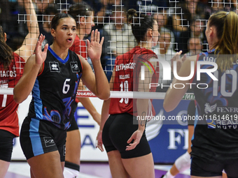 Reale Mutua Fenera Chieri '76 celebrates scoring during the International Trophy ''Una squadra per un sorriso'' match between Reale Mutua Fe...