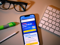 The Southwest Airlines app is seen on a mobile device in this photo illustration taken in Warsaw, Poland on 27 September, 2024. Southwest Ai...