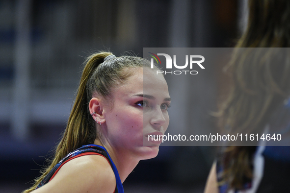 Sarah Van Aalen of Chieri '76 during the International Trophy ''Una squadra per un sorriso'' match between Reale Mutua Fenera Chieri '76 and...