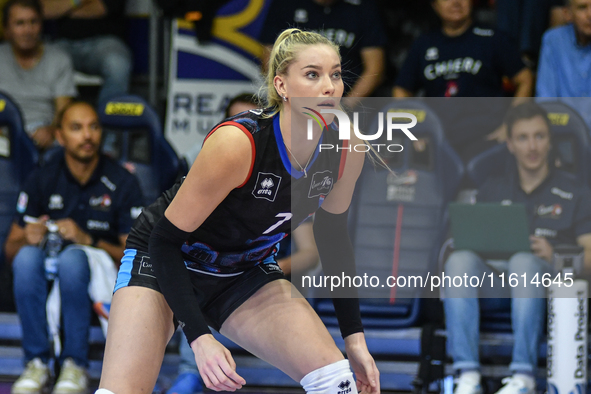 Anastasia Lyashko of Chieri '76 during the International Trophy ''Una squadra per un sorriso'' match between Reale Mutua Fenera Chieri '76 a...