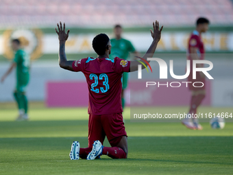 Zuniga Farid of Gzira United focuses on his prayers prior to the Malta 360 Sports Premier League soccer match between Floriana and Gzira Uni...