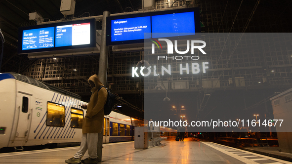 A general view of the last train is seen due to the construction work at Cologne Central Station, which closes to all transit traffic from F...