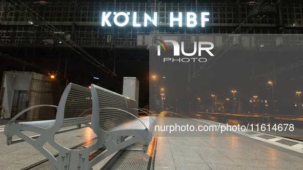 A general view of an empty platform is seen due to construction work at Cologne Central Station, which closes to all transit traffic from Fr...