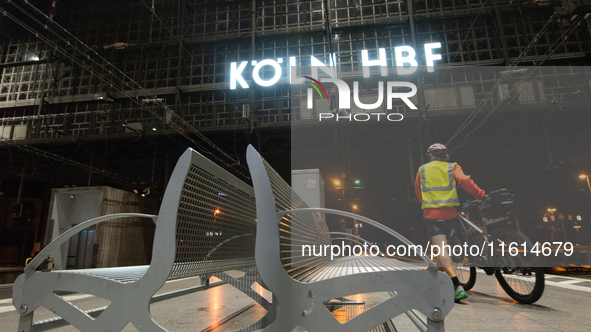 A general view of an empty platform is seen due to construction work at Cologne Central Station, which closes to all transit traffic from Fr...