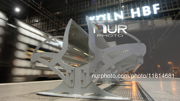 A general view of an empty platform is seen due to construction work at Cologne Central Station, which closes to all transit traffic from Fr...