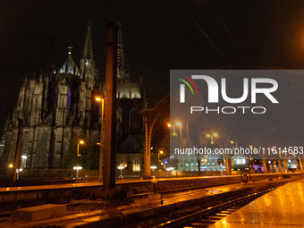 A general view of an empty platform is seen due to construction work at Cologne Central Station, which closes to all transit traffic from Fr...