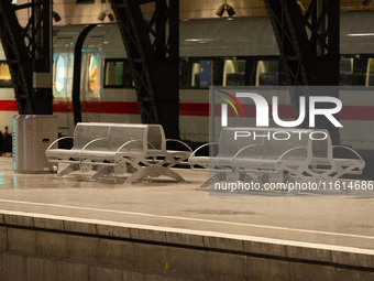 A general view of an empty platform is seen due to construction work at Cologne Central Station, which closes to all transit traffic from Fr...