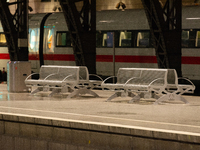 A general view of an empty platform is seen due to construction work at Cologne Central Station, which closes to all transit traffic from Fr...