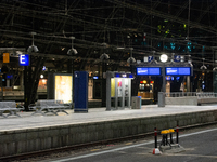 A general view of an empty platform is seen due to construction work at Cologne Central Station, which closes to all transit traffic from Fr...