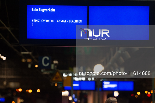 A general view of an empty platform is seen due to construction work at Cologne Central Station, which closes to all transit traffic from Fr...