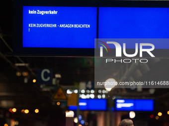 A general view of an empty platform is seen due to construction work at Cologne Central Station, which closes to all transit traffic from Fr...