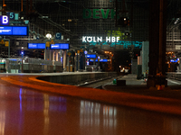 A general view of an empty platform is seen due to construction work at Cologne Central Station, which closes to all transit traffic from Fr...