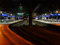 A general view of an empty platform is seen due to construction work at Cologne Central Station, which closes to all transit traffic from Fr...