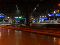 A general view of an empty platform is seen due to construction work at Cologne Central Station, which closes to all transit traffic from Fr...