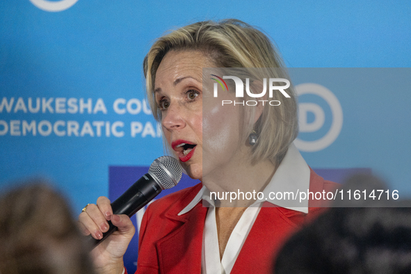 First Lady of Minnesota Gwen Walz during a campaign event in Waukesha, Wisconsin , United States, on September 26, 2024. 