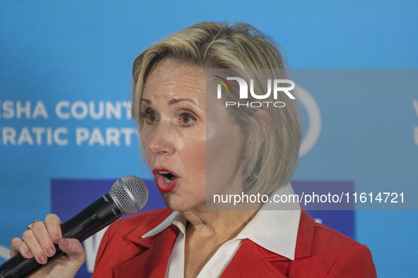 First Lady of Minnesota Gwen Walz during a campaign event in Waukesha, Wisconsin , United States, on September 26, 2024. 