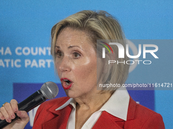 First Lady of Minnesota Gwen Walz during a campaign event in Waukesha, Wisconsin , United States, on September 26, 2024. (