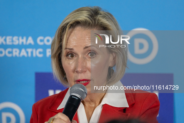 First Lady of Minnesota Gwen Walz during a campaign event in Waukesha, Wisconsin , United States, on September 26, 2024. 