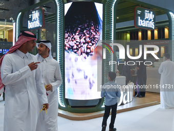 People visit the 2024 Doha International Coffee Exhibition at Doha Exhibition and Convention Center in Doha, Qatar, on September 27, 2024. (