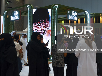 People visit the 2024 Doha International Coffee Exhibition at Doha Exhibition and Convention Center in Doha, Qatar, on September 27, 2024. (