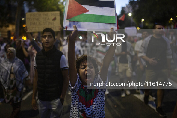 A general strike takes place in Barcelona, Spain, on September 27, 2024, in solidarity with Palestine and Lebanon. 