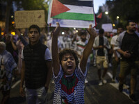 A general strike takes place in Barcelona, Spain, on September 27, 2024, in solidarity with Palestine and Lebanon. (