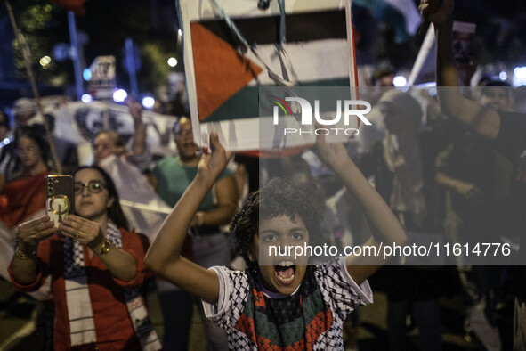 A general strike takes place in Barcelona, Spain, on September 27, 2024, in solidarity with Palestine and Lebanon. 