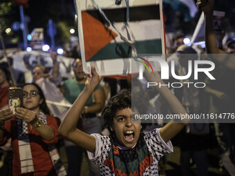 A general strike takes place in Barcelona, Spain, on September 27, 2024, in solidarity with Palestine and Lebanon. (