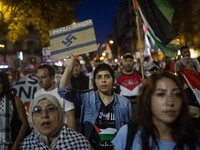 A general strike takes place in Barcelona, Spain, on September 27, 2024, in solidarity with Palestine and Lebanon. (