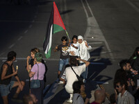 A general strike takes place in Barcelona, Spain, on September 27, 2024, in solidarity with Palestine and Lebanon. (