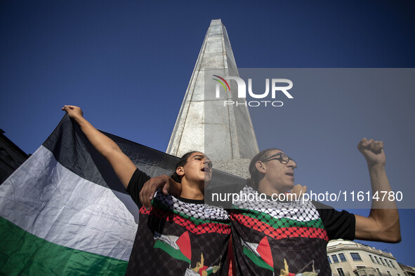 A general strike takes place in Barcelona, Spain, on September 27, 2024, in solidarity with Palestine and Lebanon. 